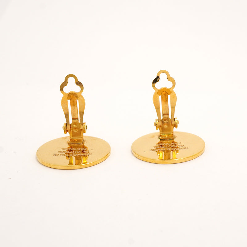 【6jkb0372】エルメス イヤリング セリエ GPメッキ ゴールド【中古】レディース