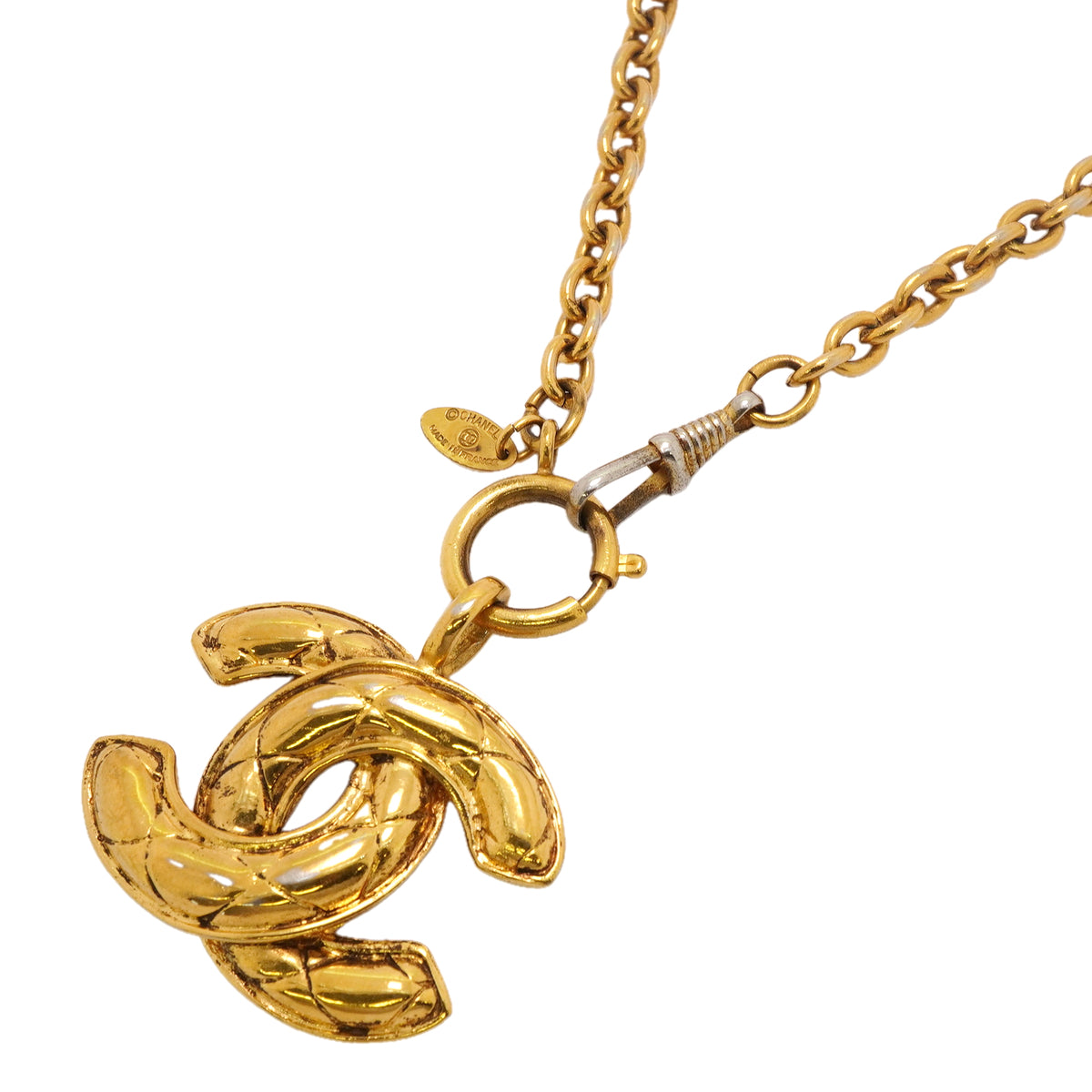 【6jkb0378】シャネル ネックレス ヴィンテージ ココマーク マトラッセ GPメッキ ゴールド【中古】レディース