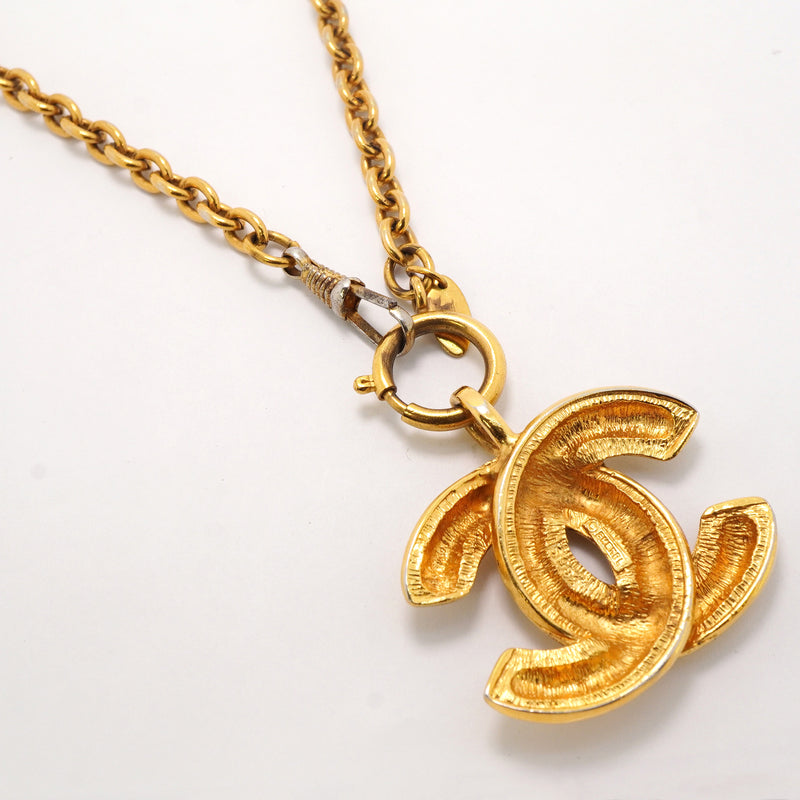 【6jkb0378】シャネル ネックレス ヴィンテージ ココマーク マトラッセ GPメッキ ゴールド【中古】レディース