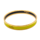 【6jkb0381】エルメス バングル エマイユPM GPメッキ 七宝焼き ゴールド グリーン【中古】レディース