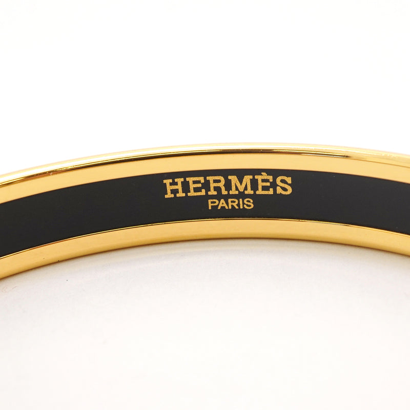 【6jkb0381】エルメス バングル エマイユPM GPメッキ 七宝焼き ゴールド グリーン【中古】レディース