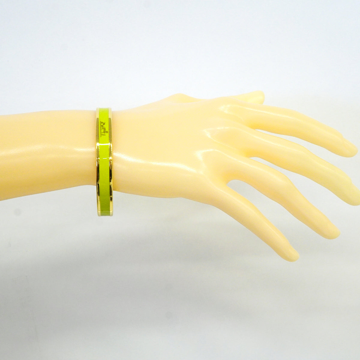 【6jkb0381】エルメス バングル エマイユPM GPメッキ 七宝焼き ゴールド グリーン【中古】レディース