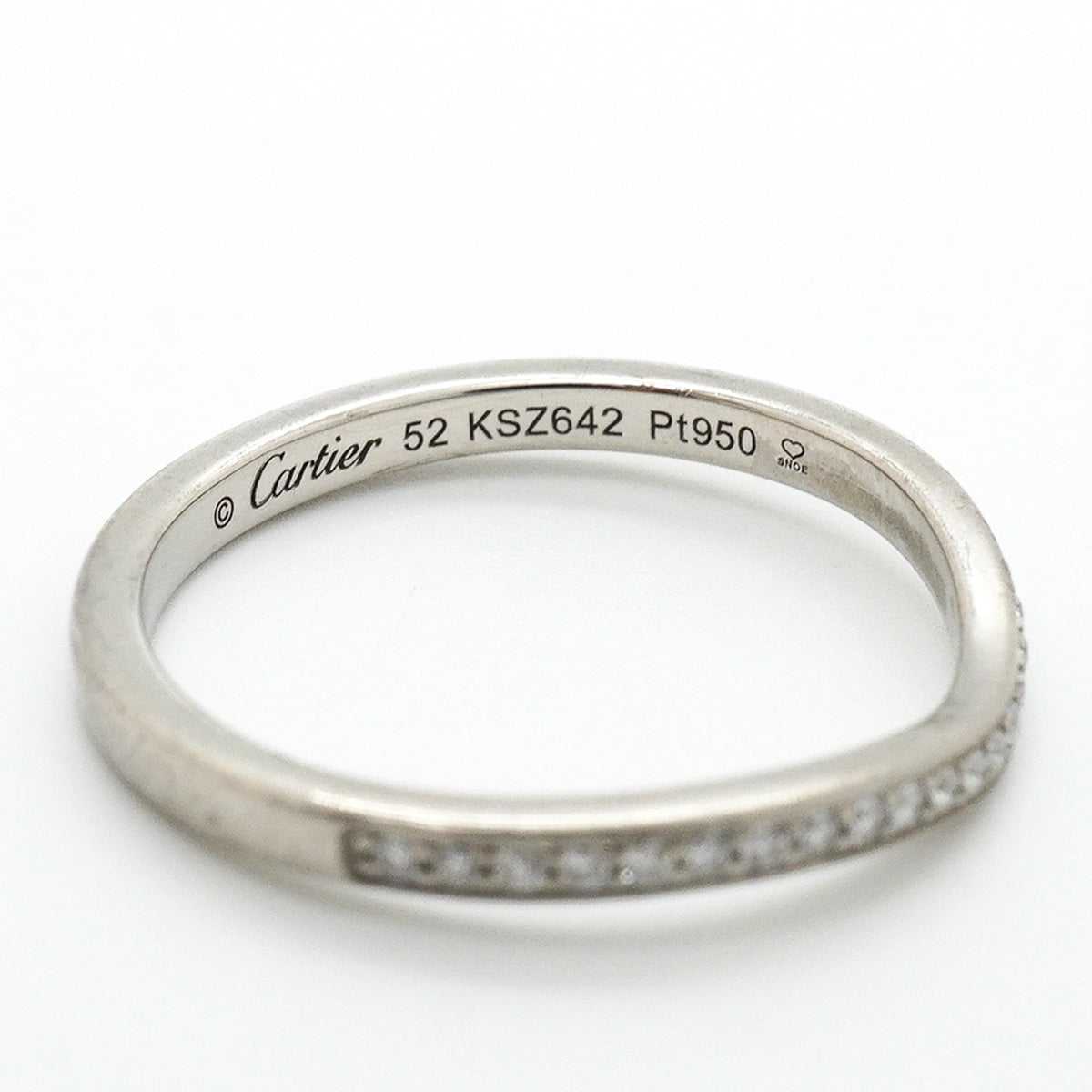 【6jkb0382】カルティエ リング バレリーナ Pt950 プラチナ ダイヤモンド ＃52【中古】レディース