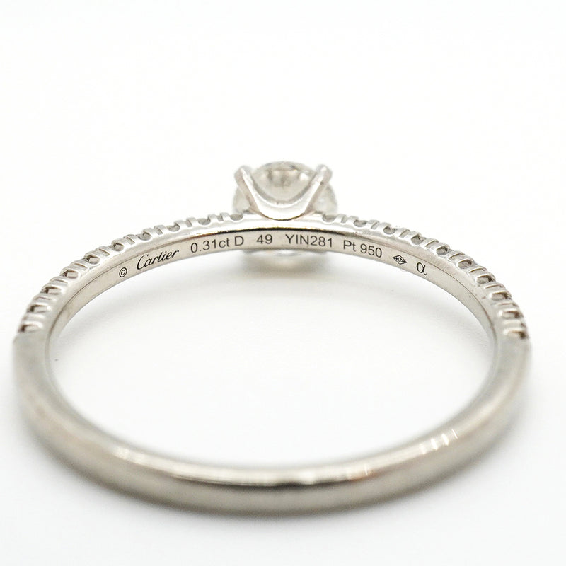 【6jkb0387】カルティエ リング エタンセルドゥ Pt950 プラチナ ダイヤモンド 0.31ct ＃49【中古】レディース
