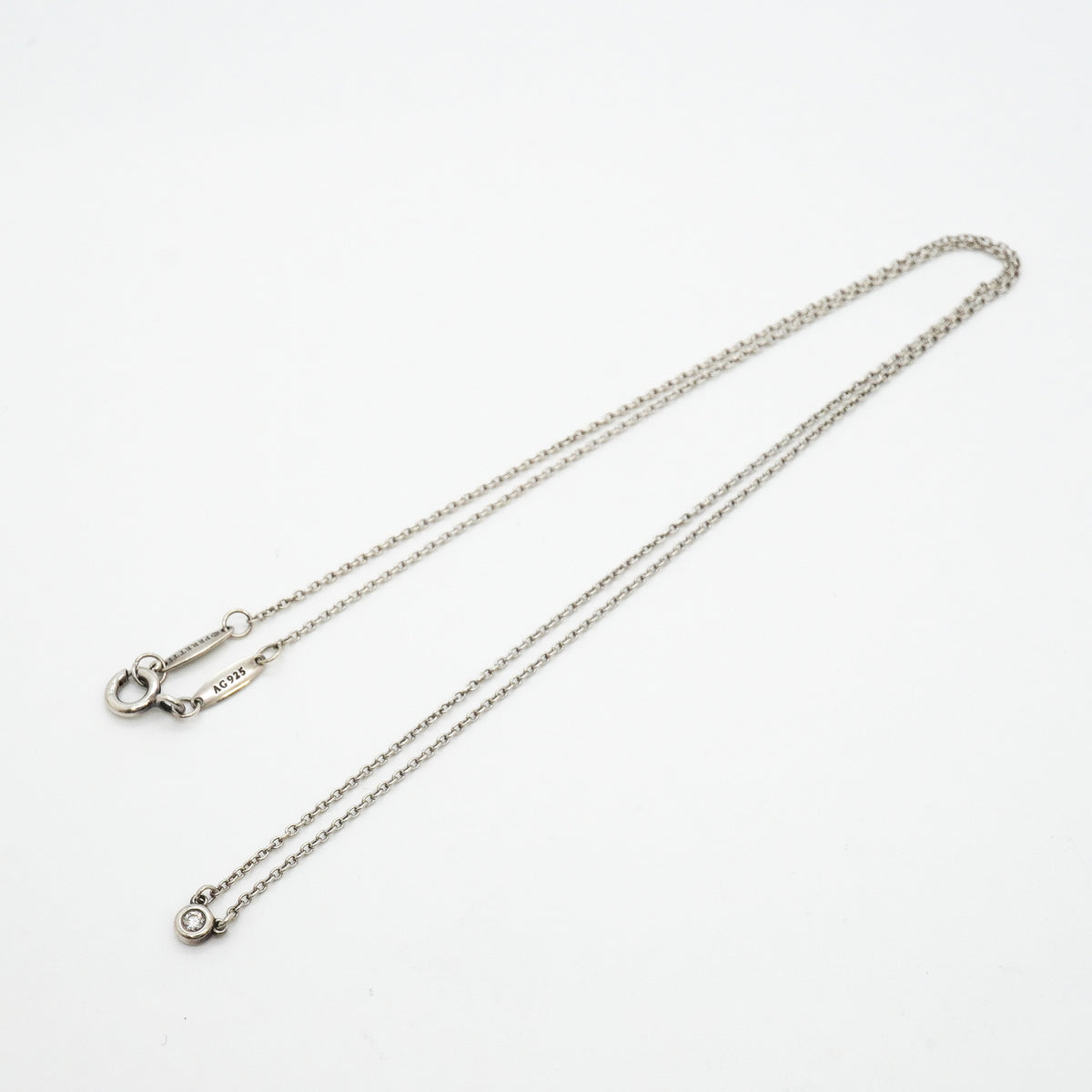 【6jkb0388】ティファニー ネックレス バイザヤード 1PD シルバー925 ダイヤモンド【中古】レディース