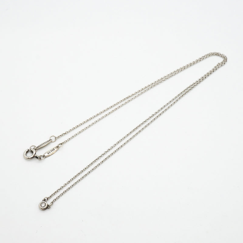 【6jkb0388】ティファニー ネックレス バイザヤード 1PD シルバー925 ダイヤモンド【中古】レディース
