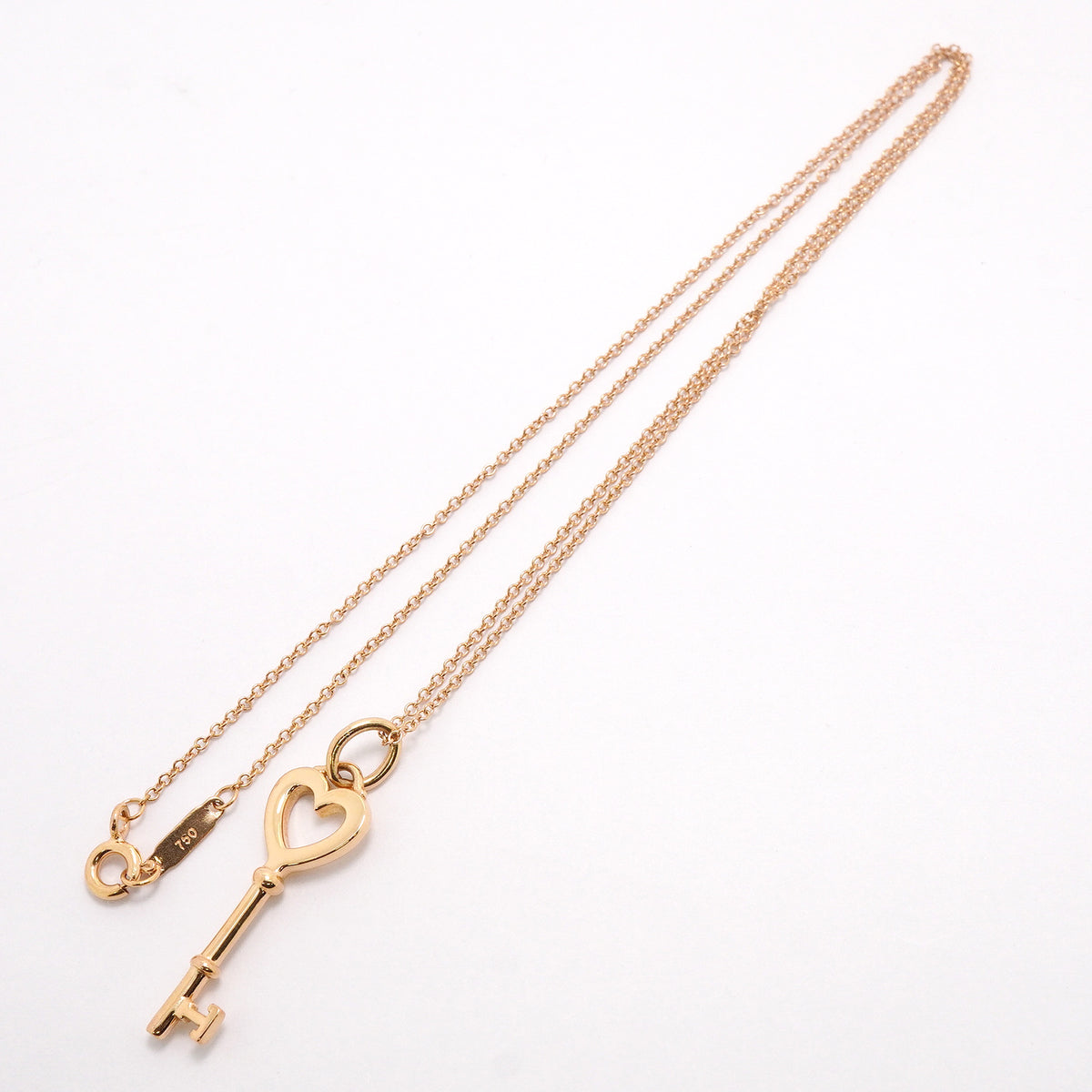 【6jkb0397】ティファニー ネックレス ハートキー K18PG ピンクゴールド【中古】レディース