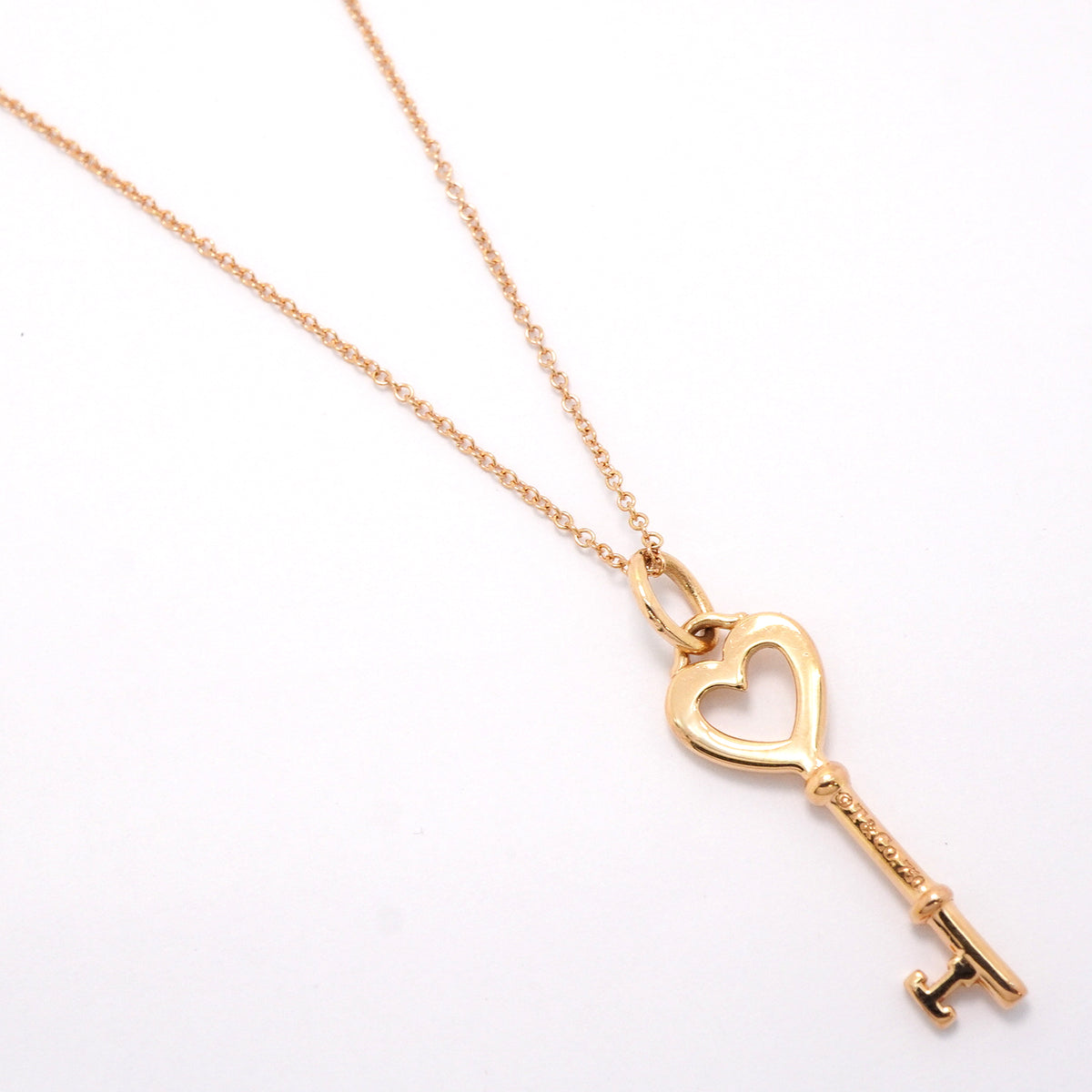 【6jkb0397】ティファニー ネックレス ハートキー K18PG ピンクゴールド【中古】レディース