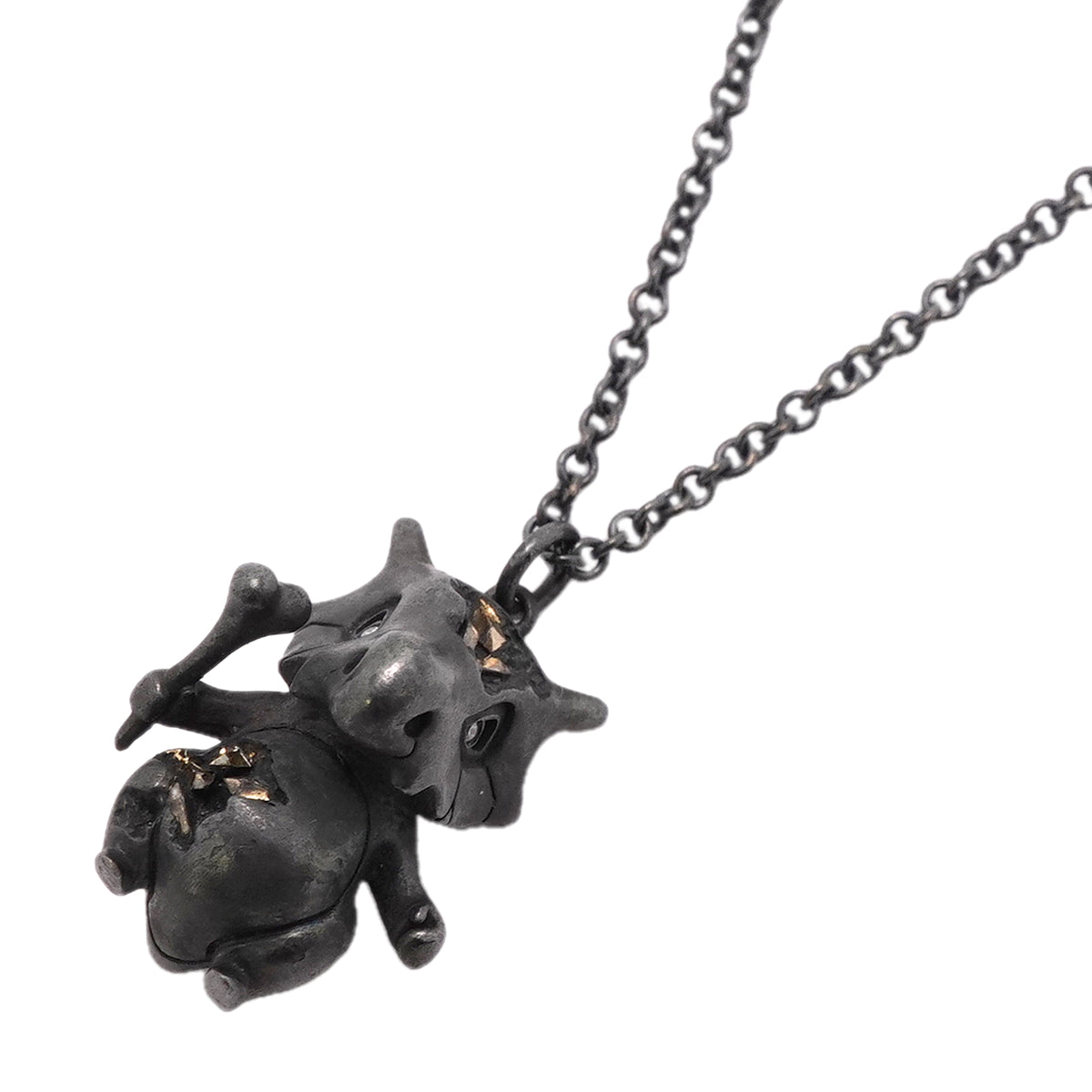 【6jkb0401】ティファニー ネックレス ポケモンコラボ/カラカラ シルバー925 ダイヤモンド ブラック【中古】レディース