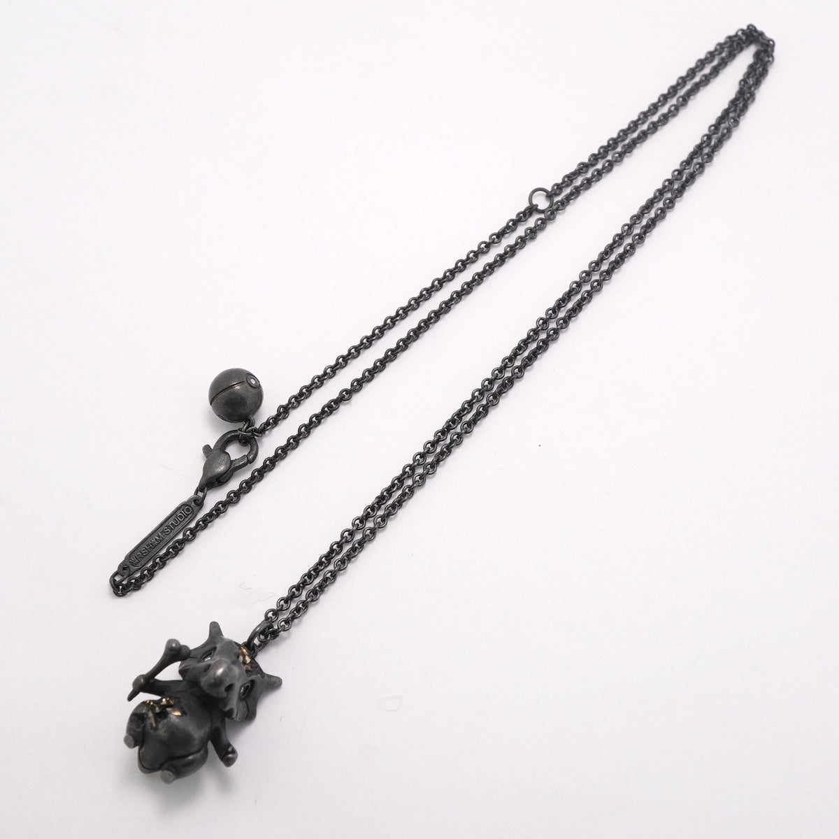 【6jkb0401】ティファニー ネックレス ポケモンコラボ/カラカラ シルバー925 ダイヤモンド ブラック【中古】レディース