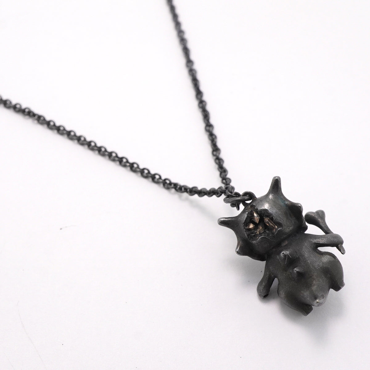 【6jkb0401】ティファニー ネックレス ポケモンコラボ/カラカラ シルバー925 ダイヤモンド ブラック【中古】レディース