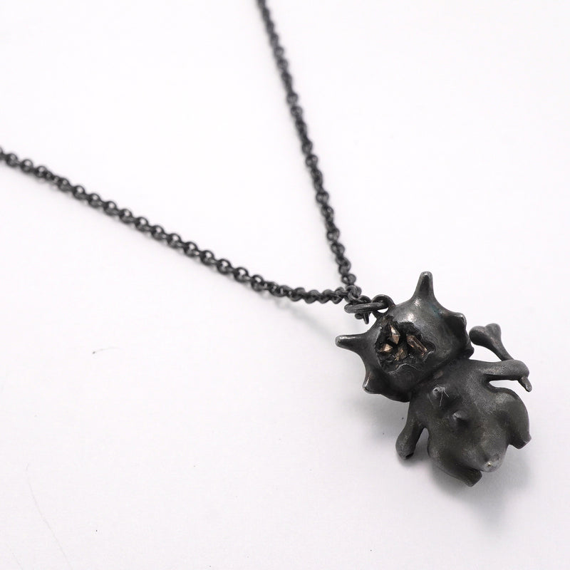 【6jkb0401】ティファニー ネックレス ポケモンコラボ/カラカラ シルバー925 ダイヤモンド ブラック【中古】レディース