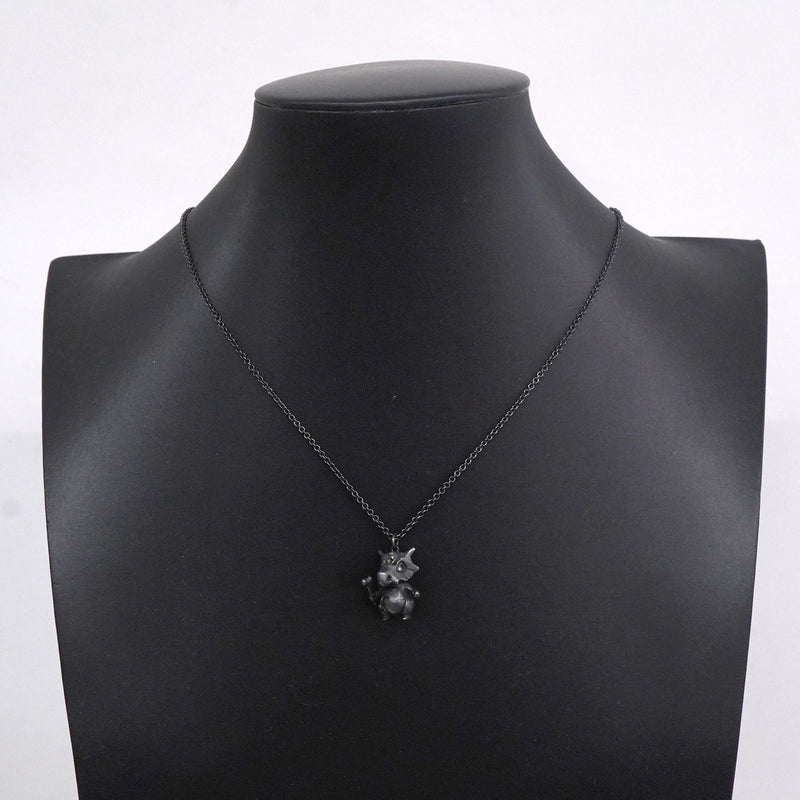 【6jkb0401】ティファニー ネックレス ポケモンコラボ/カラカラ シルバー925 ダイヤモンド ブラック【中古】レディース
