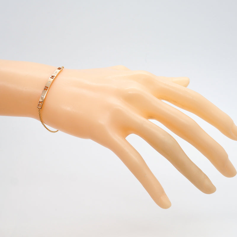 【6jkb0404】ティファニー ブレスレット アトラス 3PD K18PG ピンクゴールド ダイヤモンド【中古】レディース