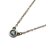 【6jkb0415】ティファニー ネックレス バイザヤード シルバー925 アクアマリン ブルー【中古】レディース