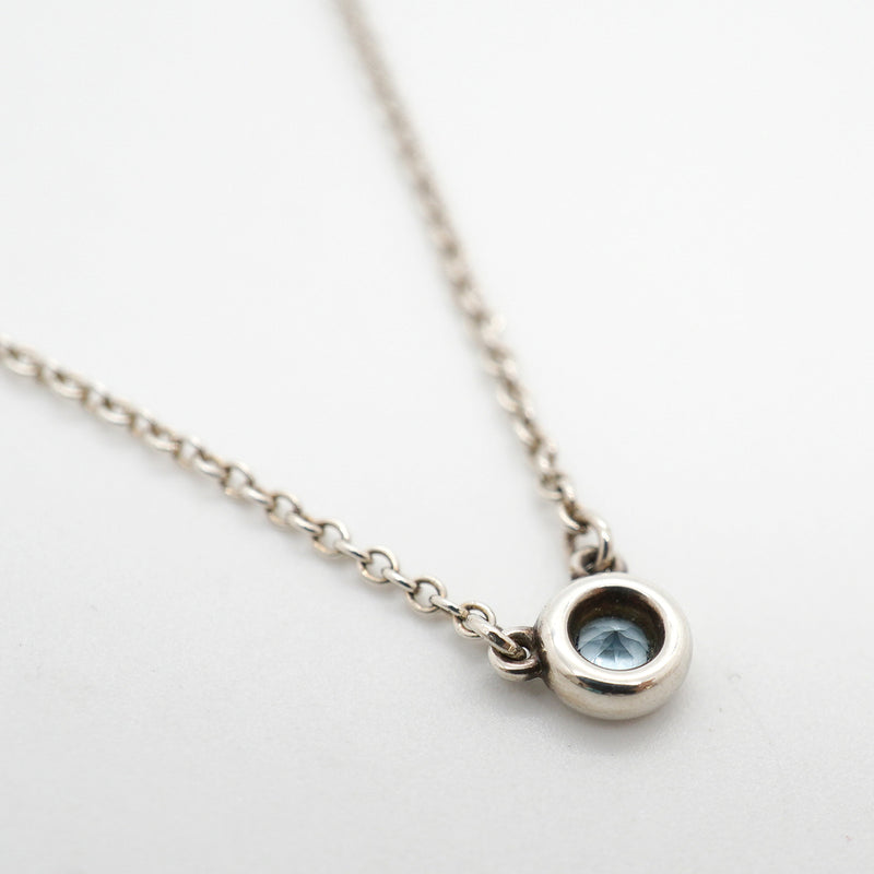 【6jkb0415】ティファニー ネックレス バイザヤード シルバー925 アクアマリン ブルー【中古】レディース