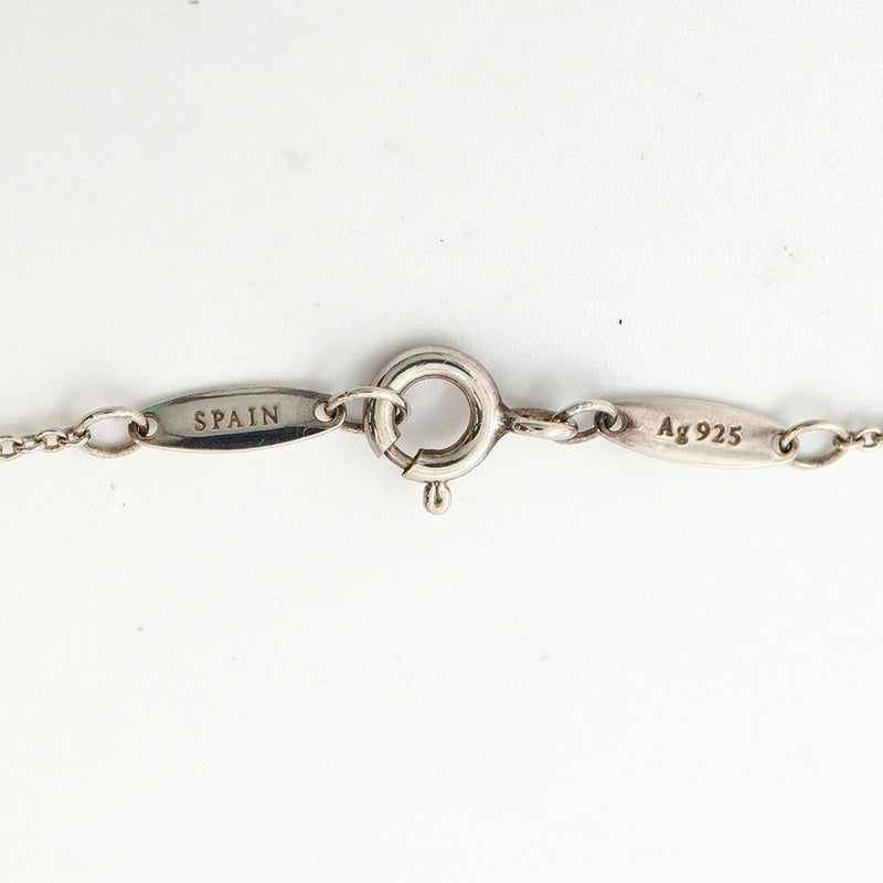 【6jkb0415】ティファニー ネックレス バイザヤード シルバー925 アクアマリン ブルー【中古】レディース
