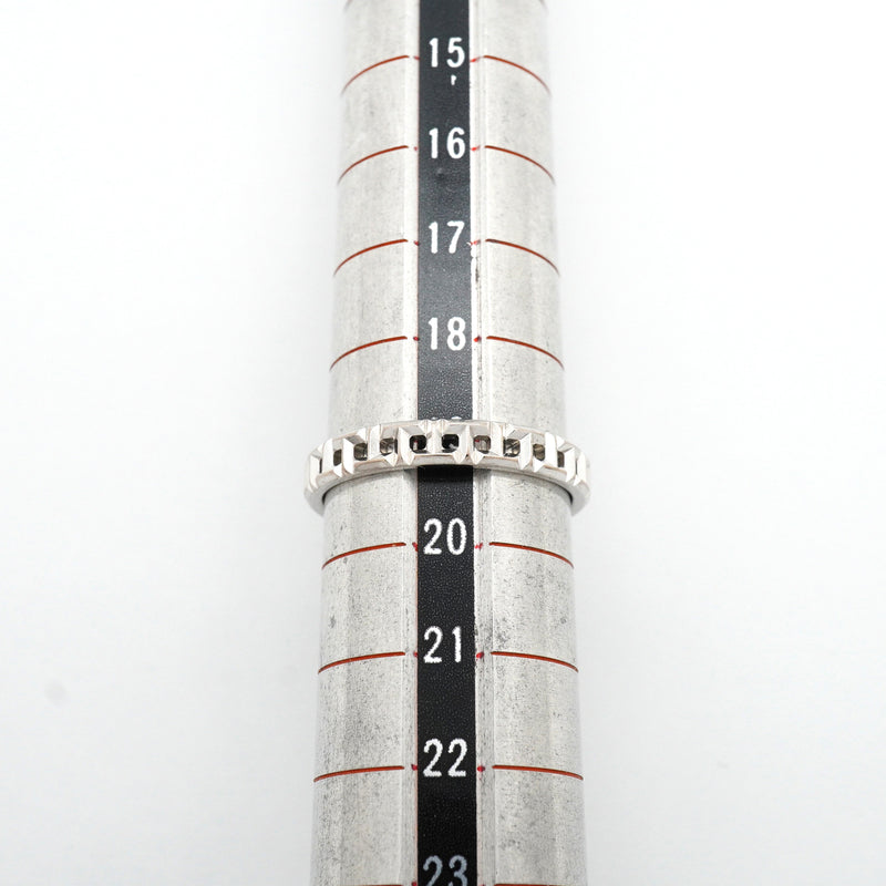 【6jkb0416】ティファニー リング Tトゥルー/ナロー K18WG ホワイトゴールド 19号【中古】メンズ