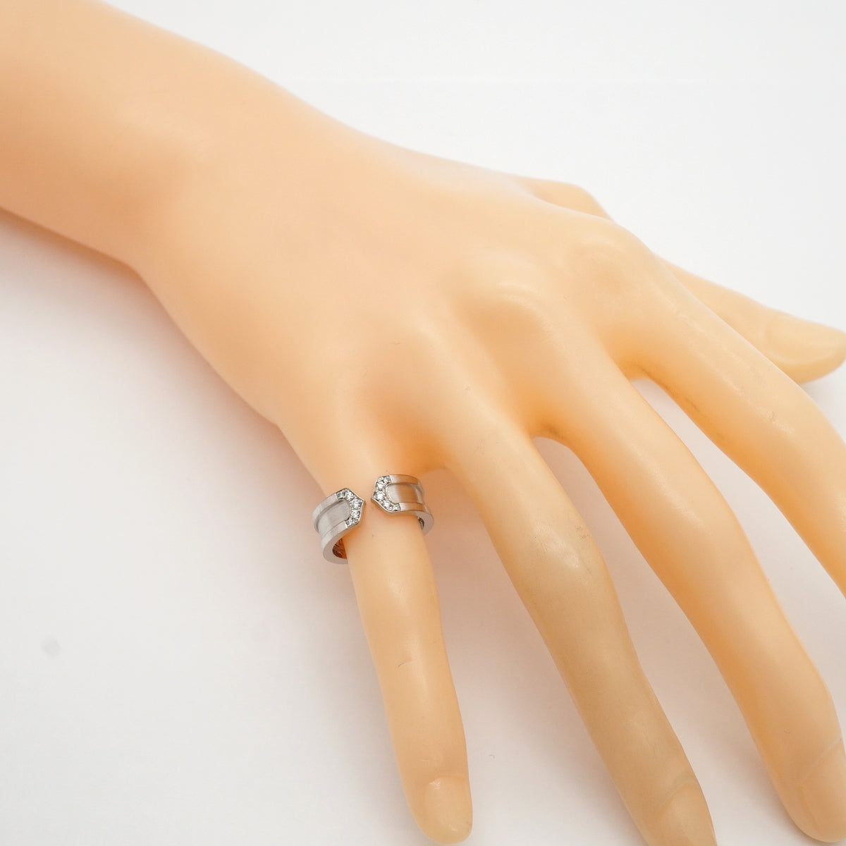 【6jkb0417】カルティエ リング C2 K18WG ホワイトゴールド ダイヤモンド ＃47【中古】レディース