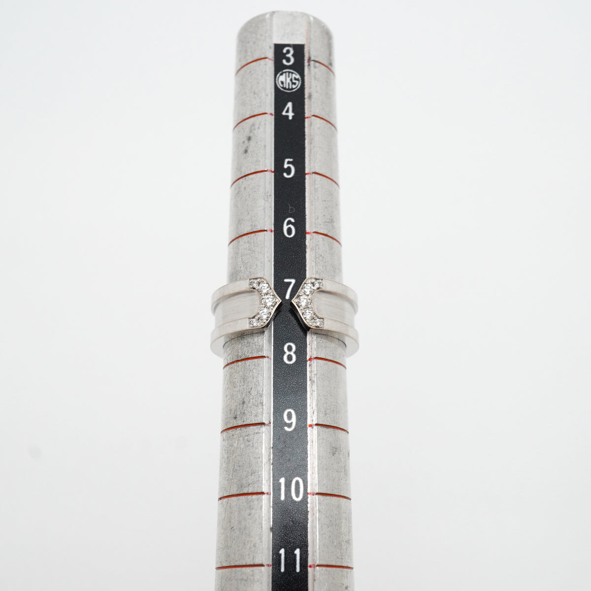 【6jkb0417】カルティエ リング C2 K18WG ホワイトゴールド ダイヤモンド ＃47【中古】レディース