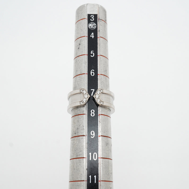 【6jkb0417】カルティエ リング C2 K18WG ホワイトゴールド ダイヤモンド ＃47【中古】レディース