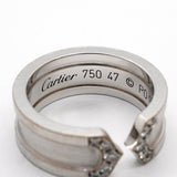 【6jkb0417】カルティエ リング C2 K18WG ホワイトゴールド ダイヤモンド ＃47【中古】レディース