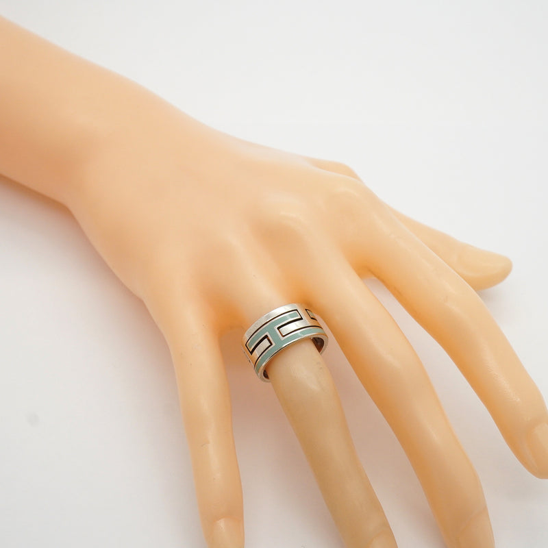 【6jkb0419】エルメス リング ムーブアッシュ シルバー925 ブルー ＃52【中古】レディース