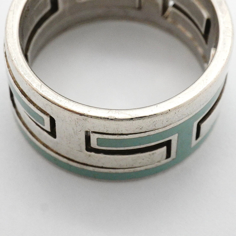 【6jkb0419】エルメス リング ムーブアッシュ シルバー925 ブルー ＃52【中古】レディース