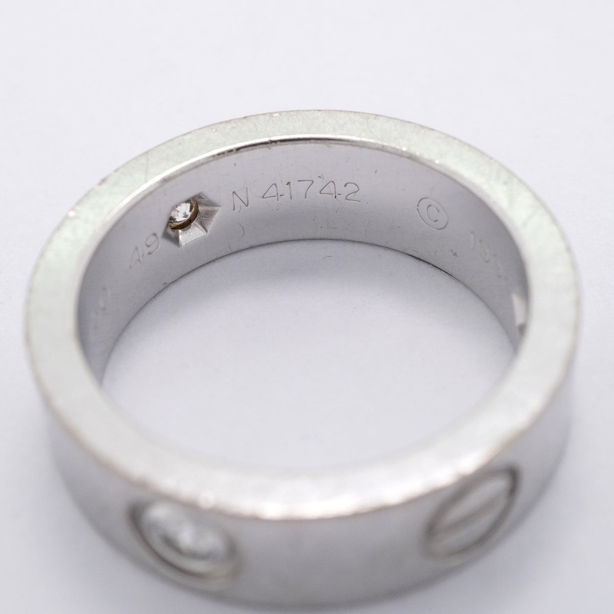 【6jkb0426】カルティエ リング ラブ 3PD K18WG ホワイトゴールド ダイヤモンド ＃49【中古】レディース