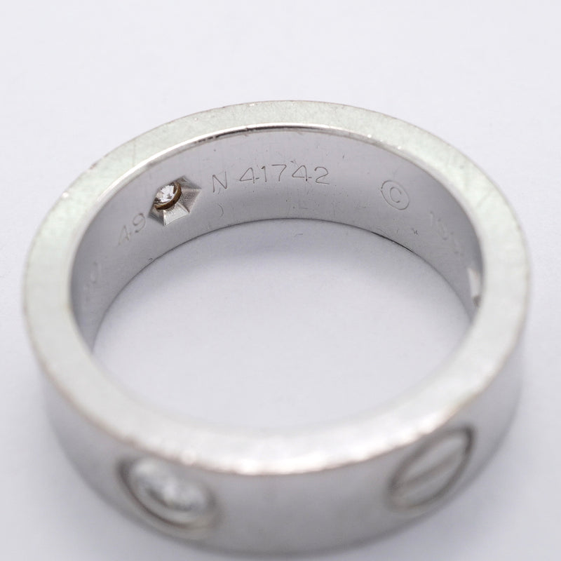 【6jkb0426】カルティエ リング ラブ 3PD K18WG ホワイトゴールド ダイヤモンド ＃49【中古】レディース