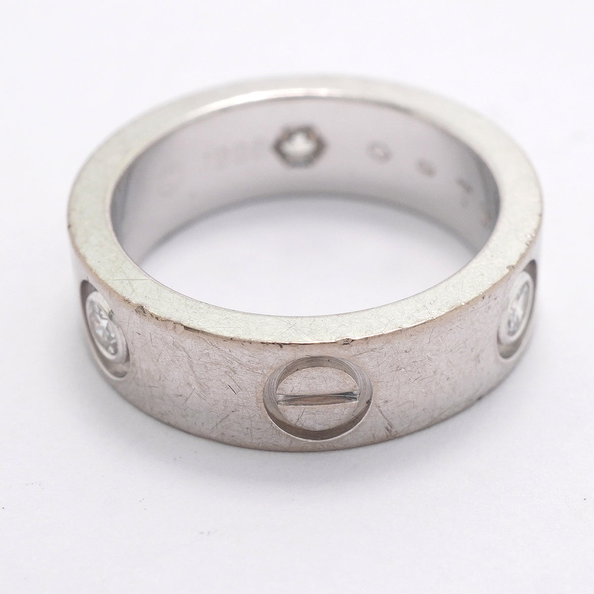 【6jkb0426】カルティエ リング ラブ 3PD K18WG ホワイトゴールド ダイヤモンド ＃49【中古】レディース