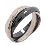 【6jkb0428】カルティエ リング トリニティ クラシックモデル K18WG ホワイトゴールド セラミック ブラック ＃57【中古】メンズ