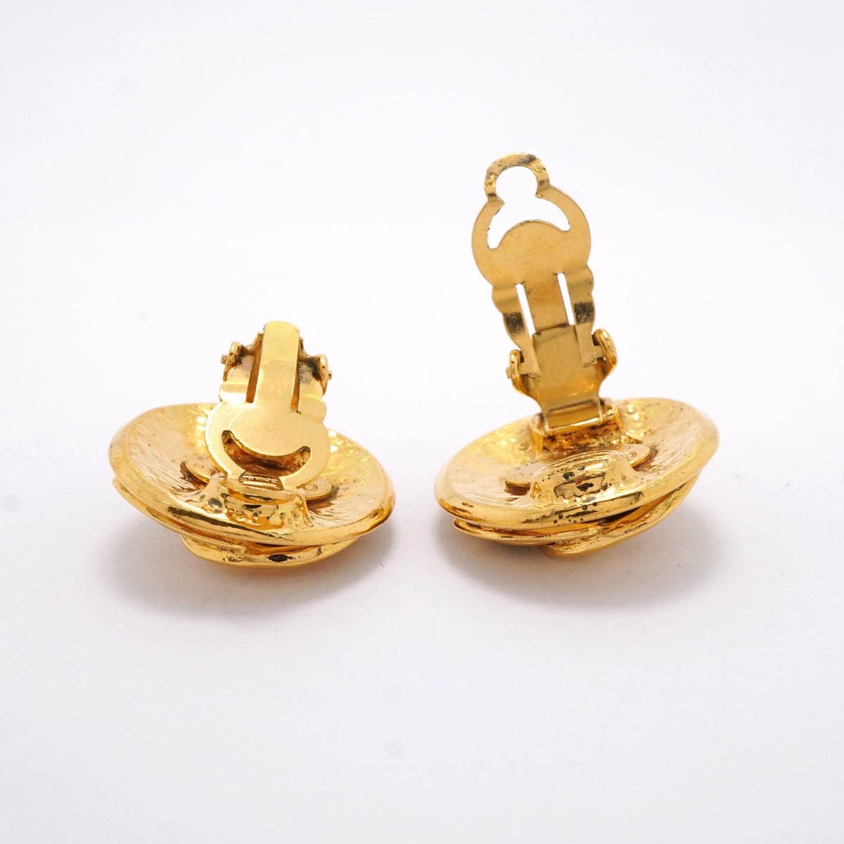 【6jkb0429】シャネル イヤリング ヴィンテージ ココマーク 丸型 サークル GPメッキ ゴールド【中古】レディース