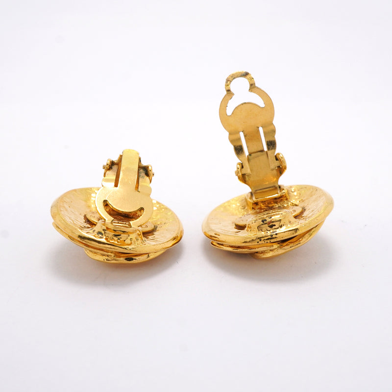 【6jkb0429】シャネル イヤリング ヴィンテージ ココマーク 丸型 サークル GPメッキ ゴールド【中古】レディース