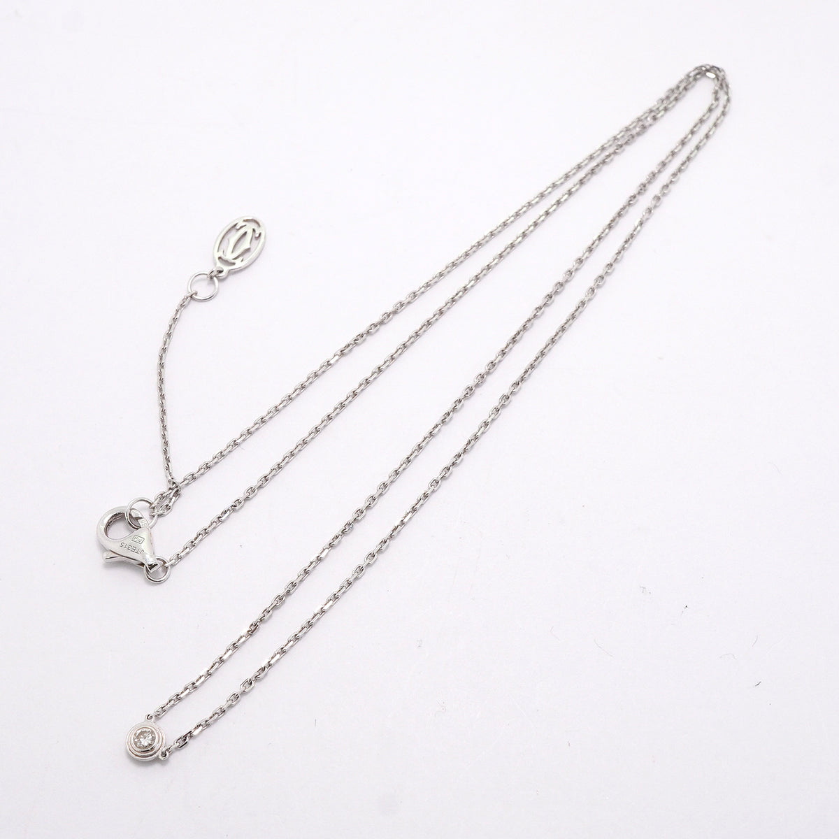 【6jkb0431】カルティエ ネックレス ダムール XS/1PD K18WG ホワイトゴールド ダイヤモンド【中古】レディース