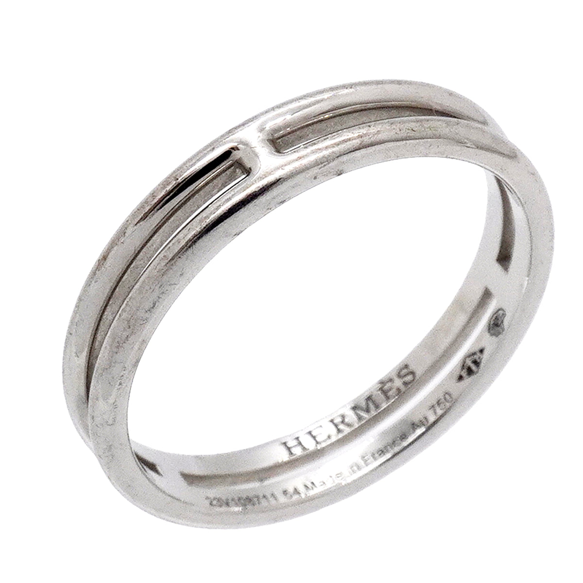 【6jkb0449】エルメス リング アリアンヌ K18WG ホワイトゴールド ＃54【中古】レディース
