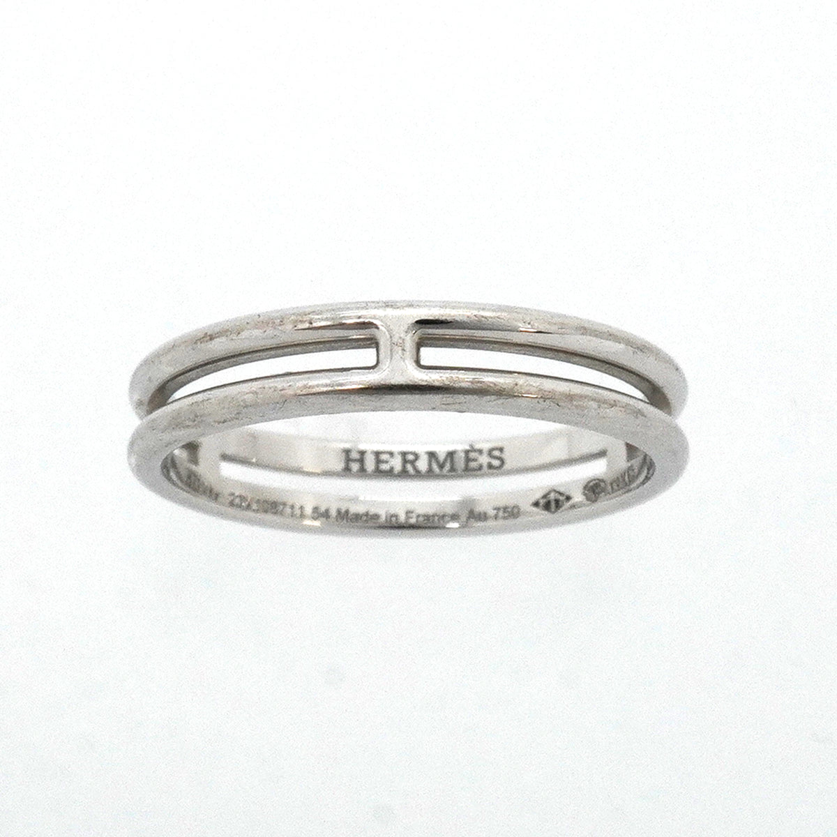 【6jkb0449】エルメス リング アリアンヌ K18WG ホワイトゴールド ＃54【中古】レディース