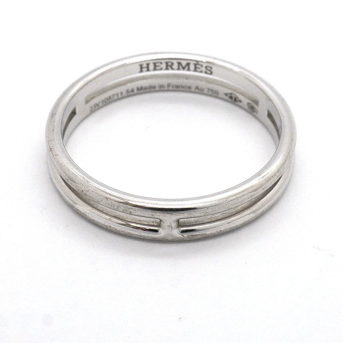 【6jkb0449】エルメス リング アリアンヌ K18WG ホワイトゴールド ＃54【中古】レディース