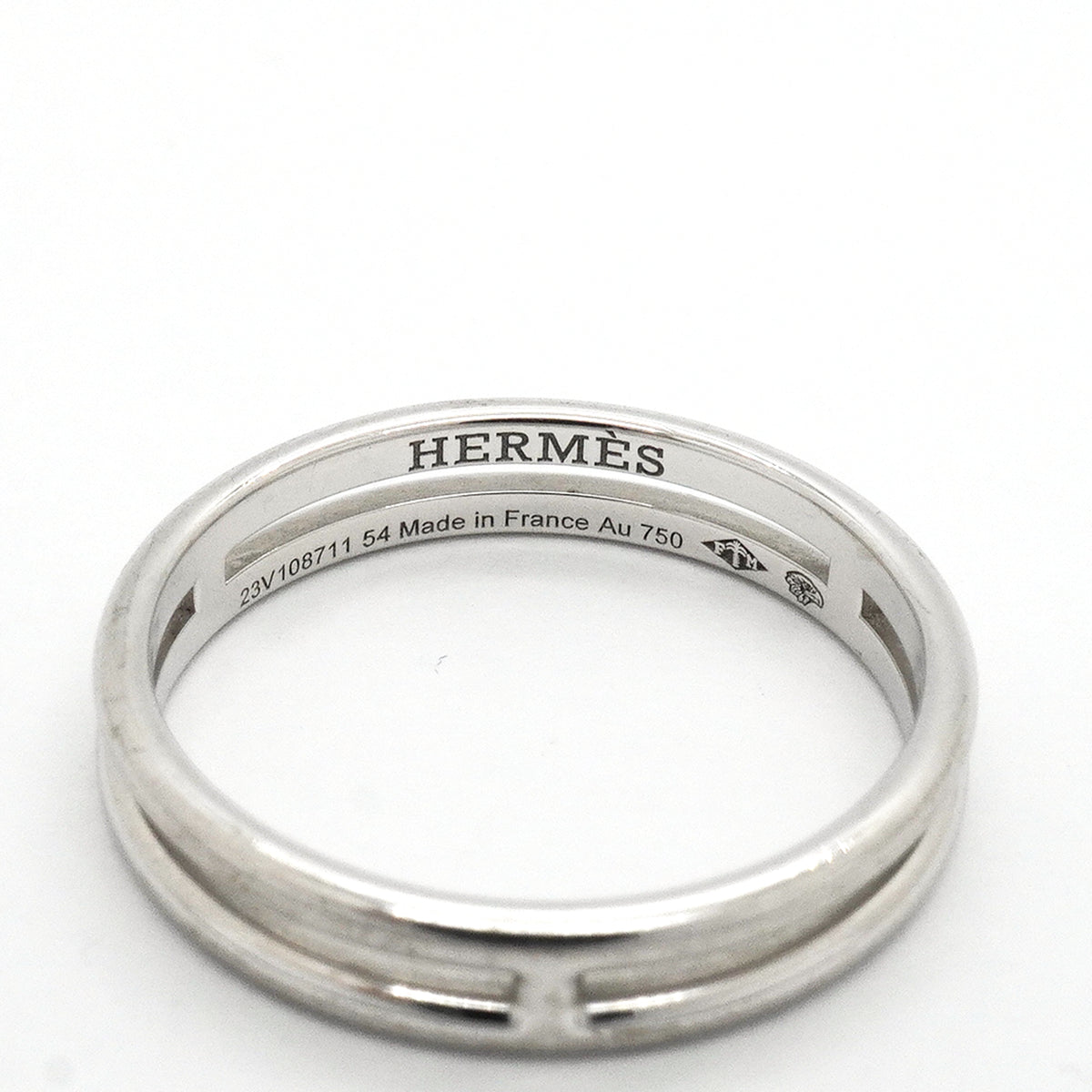 【6jkb0449】エルメス リング アリアンヌ K18WG ホワイトゴールド ＃54【中古】レディース
