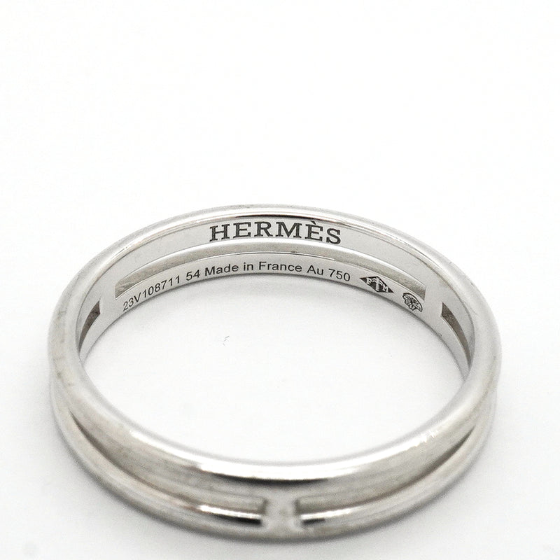 【6jkb0449】エルメス リング アリアンヌ K18WG ホワイトゴールド ＃54【中古】レディース