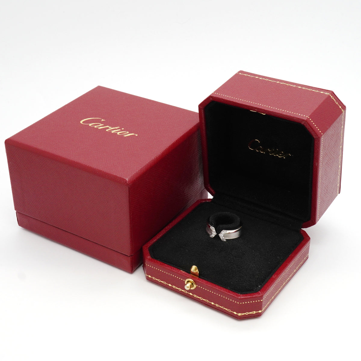 【6jkb0450】カルティエ リング C2 K18WG ホワイトゴールド ダイヤモンド ＃51【中古】レディース