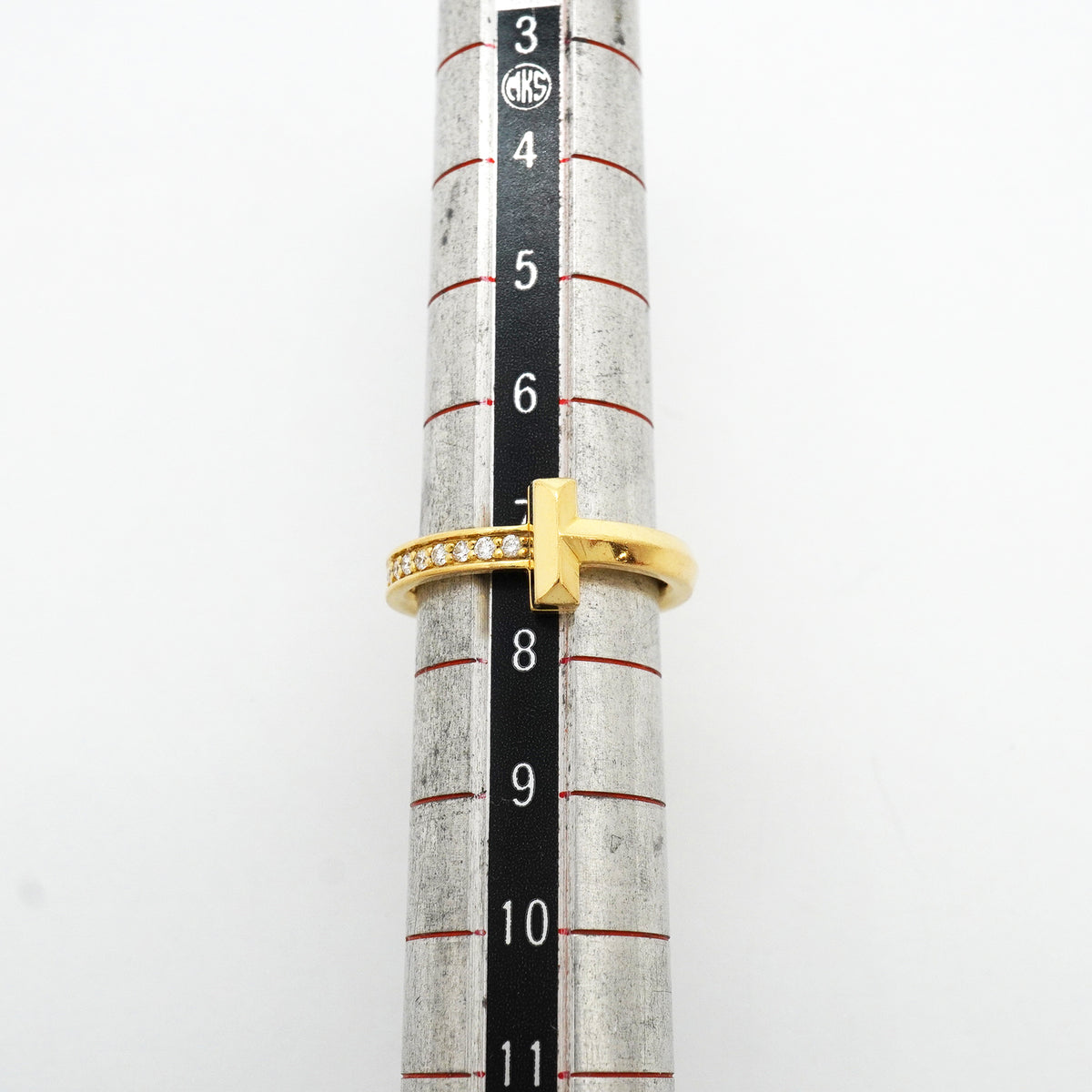 【6jkb0451】ティファニー リング Tワン K18YG イエローゴールド ダイヤモンド 7号【中古】レディース