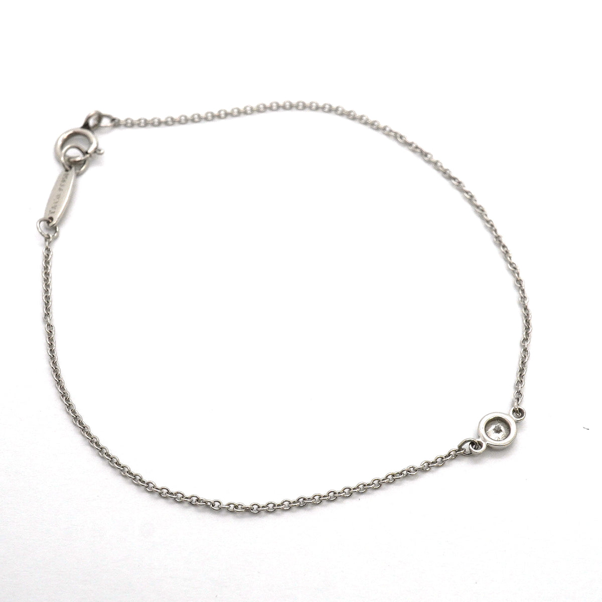 【6jkb0454】ティファニー ブレスレット バイザヤード 1PD Pt950 プラチナ ダイヤモンド【中古】レディース