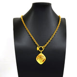 【6jkb0455】シャネル ネックレス ヴィンテージ ココマーク シャネルロゴ 菱形 GPメッキ ゴールド【中古】レディース