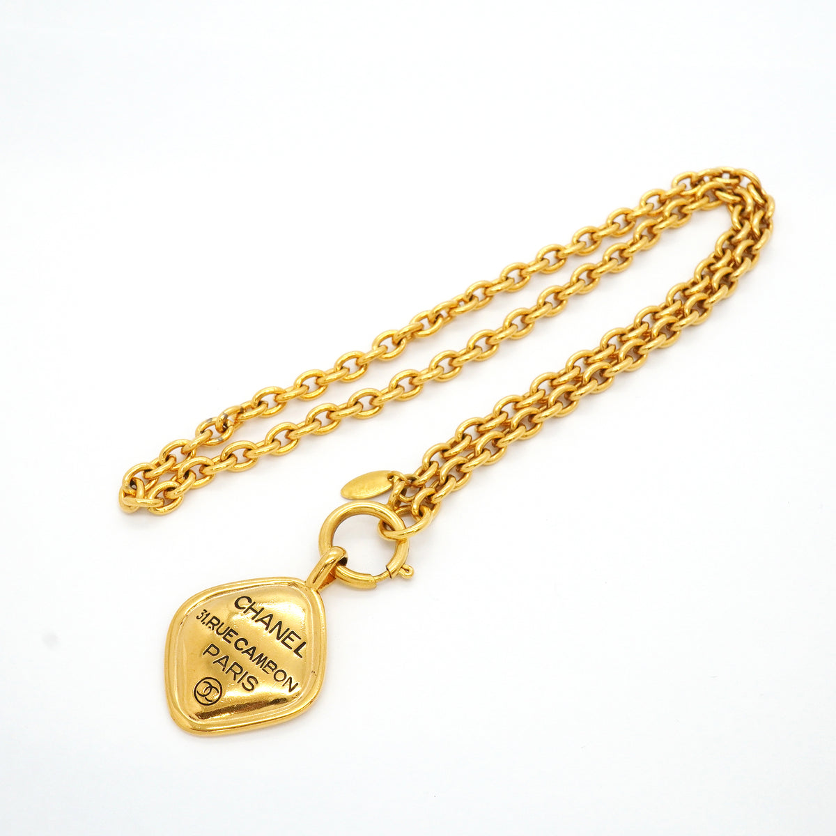【6jkb0455】シャネル ネックレス ヴィンテージ ココマーク シャネルロゴ 菱形 GPメッキ ゴールド【中古】レディース