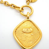 【6jkb0455】シャネル ネックレス ヴィンテージ ココマーク シャネルロゴ 菱形 GPメッキ ゴールド【中古】レディース