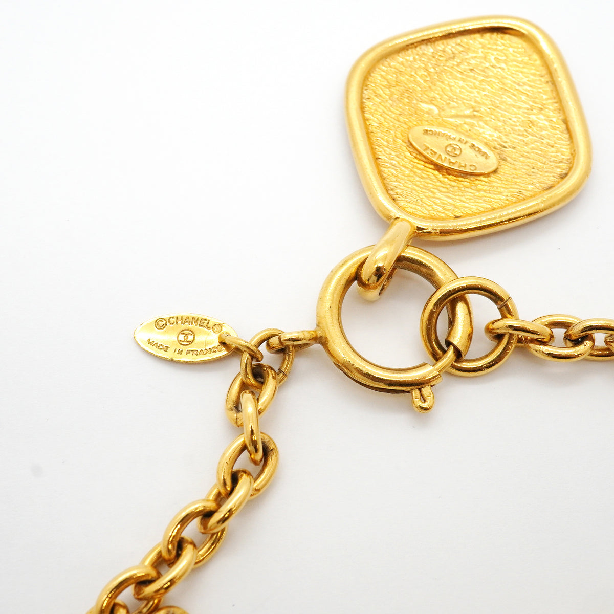 【6jkb0455】シャネル ネックレス ヴィンテージ ココマーク シャネルロゴ 菱形 GPメッキ ゴールド【中古】レディース
