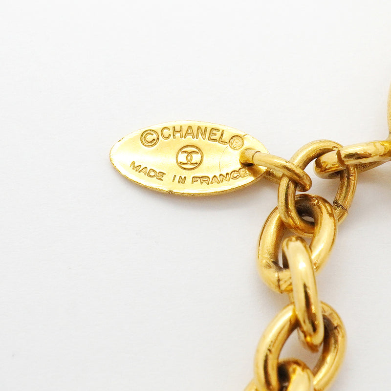 【6jkb0455】シャネル ネックレス ヴィンテージ ココマーク シャネルロゴ 菱形 GPメッキ ゴールド【中古】レディース