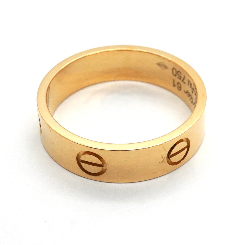 【6jkb0459】カルティエ リング ラブ K18YG イエローゴールド ＃61【中古】メンズ