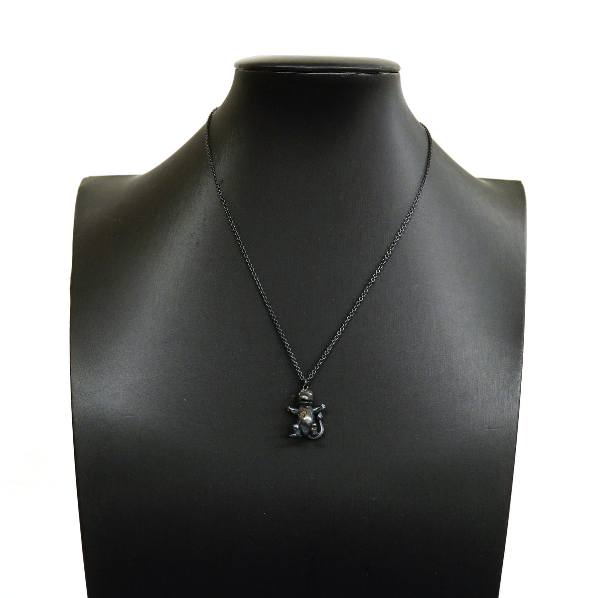 【6jkb0464】ティファニー ネックレス ポケモンコラボ/ヒトカゲ シルバー925 ダイヤモンド ブラック【中古】レディース